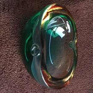 Murano glass bowl green-brown